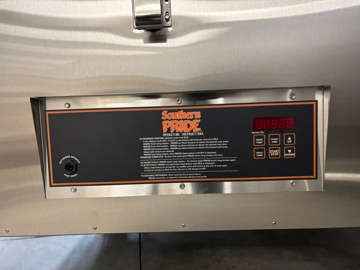 New Southern Pride SPK-500 Stainless Steel Gas Rotisserie Smoker - 75,000 BTU